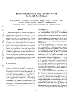Transformation-Grounded Image Generation Network for Novel 3D View
  Synthesis