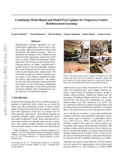 Combining Model-Based and Model-Free Updates for Trajectory-Centric
  Reinforcement Learning