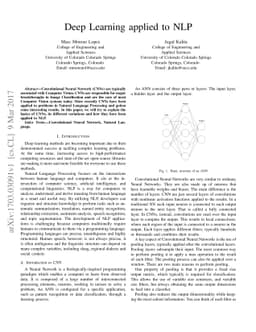 Deep Learning applied to NLP
