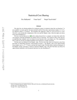 Statistical Cost Sharing