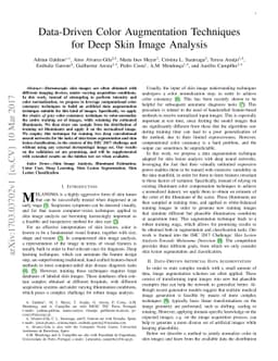 Data-Driven Color Augmentation Techniques for Deep Skin Image Analysis