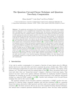 The Quantum Cut-and-Choose Technique and Quantum Two-Party Computation