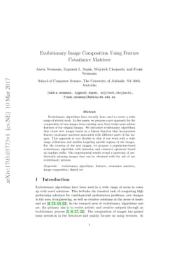 Evolutionary Image Composition Using Feature Covariance Matrices