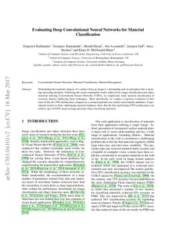 Evaluating Deep Convolutional Neural Networks for Material
  Classification