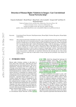 Detection of Human Rights Violations in Images: Can Convolutional Neural
  Networks help?