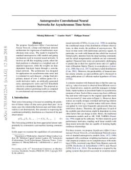 Autoregressive Convolutional Neural Networks for Asynchronous Time
  Series