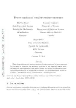 Fourier analysis of serial dependence measures