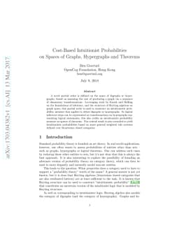 Cost-Based Intuitionist Probabilities on Spaces of Graphs, Hypergraphs
  and Theorems