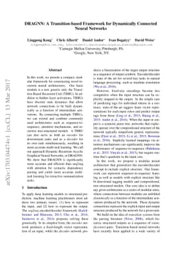 DRAGNN: A Transition-based Framework for Dynamically Connected Neural
  Networks