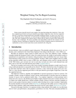 Weighted Voting Via No-Regret Learning