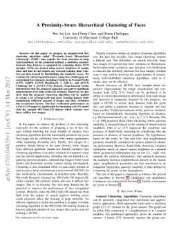 A Proximity-Aware Hierarchical Clustering of Faces