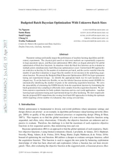Budgeted Batch Bayesian Optimization With Unknown Batch Sizes