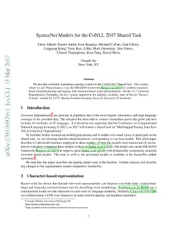 SyntaxNet Models for the CoNLL 2017 Shared Task