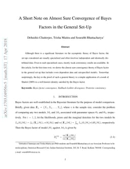 A Short Note on Almost Sure Convergence of Bayes Factors in the General
  Set-Up