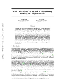 What Uncertainties Do We Need in Bayesian Deep Learning for Computer
  Vision?