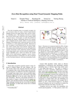 Zero-Shot Recognition using Dual Visual-Semantic Mapping Paths