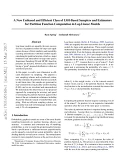 A New Unbiased and Efficient Class of LSH-Based Samplers and Estimators
  for Partition Function Computation in Log-Linear Models