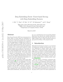 Deep Embedding Forest: Forest-based Serving with Deep Embedding Features