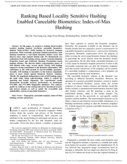 Ranking Based Locality Sensitive Hashing Enabled Cancelable Biometrics:
  Index-of-Max Hashing
