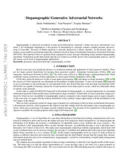 Steganographic Generative Adversarial Networks