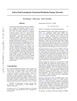 End-to-End Learning for Structured Prediction Energy Networks