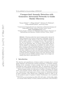 Unsupervised Anomaly Detection with Generative Adversarial Networks to
  Guide Marker Discovery