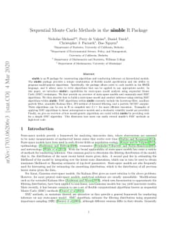 Sequential Monte Carlo Methods in the nimble R Package