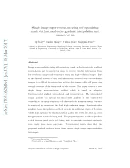 Single image super-resolution using self-optimizing mask via
  fractional-order gradient interpolation and reconstruction