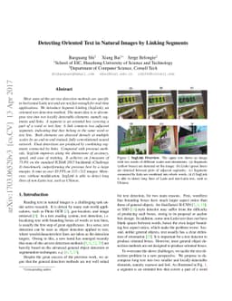 Detecting Oriented Text in Natural Images by Linking Segments