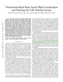 Vision-based Real-Time Aerial Object Localization and Tracking for UAV
  Sensing System