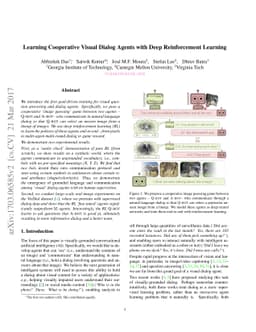 Learning Cooperative Visual Dialog Agents with Deep Reinforcement
  Learning