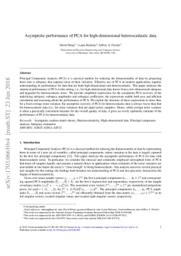 Asymptotic performance of PCA for high-dimensional heteroscedastic data