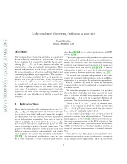 Independence clustering (without a matrix)
