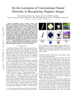 On the Limitation of Convolutional Neural Networks in Recognizing
  Negative Images
