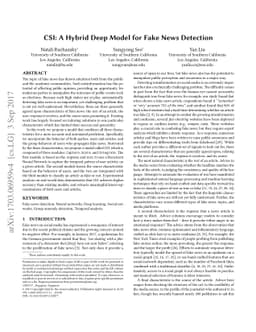 CSI: A Hybrid Deep Model for Fake News Detection