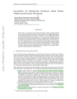 Learning to Generate Samples from Noise through Infusion Training