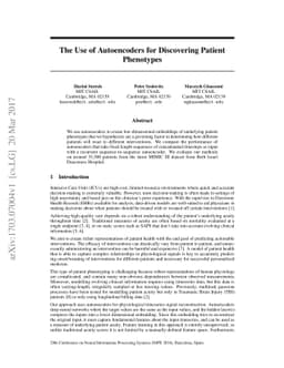 The Use of Autoencoders for Discovering Patient Phenotypes