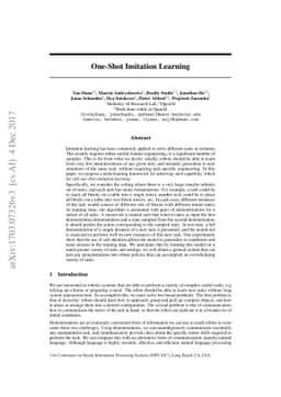 One-Shot Imitation Learning