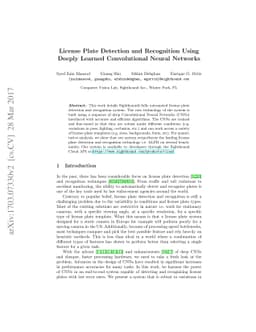 License Plate Detection and Recognition Using Deeply Learned
  Convolutional Neural Networks
