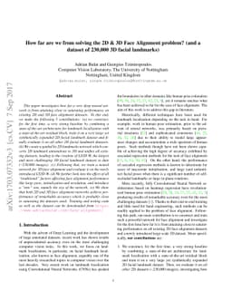 How far are we from solving the 2D & 3D Face Alignment problem? (and a
  dataset of 230,000 3D facial landmarks)