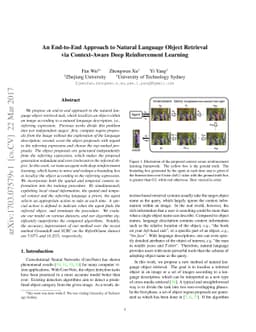 An End-to-End Approach to Natural Language Object Retrieval via
  Context-Aware Deep Reinforcement Learning