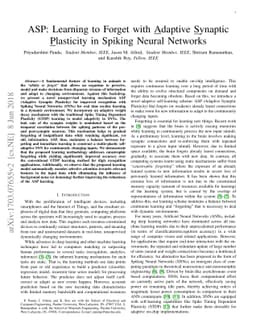 ASP: Learning to Forget with Adaptive Synaptic Plasticity in Spiking
  Neural Networks