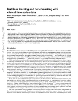 Multitask learning and benchmarking with clinical time series data