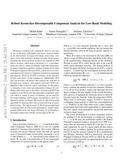 Robust Kronecker-Decomposable Component Analysis for Low-Rank Modeling