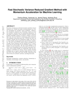 Fast Stochastic Variance Reduced Gradient Method with Momentum
  Acceleration for Machine Learning
