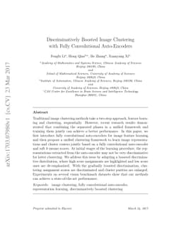 Discriminatively Boosted Image Clustering with Fully Convolutional
  Auto-Encoders