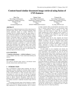 Content-based similar document image retrieval using fusion of CNN
  features