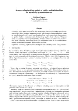 A survey of embedding models of entities and relationships for knowledge
  graph completion