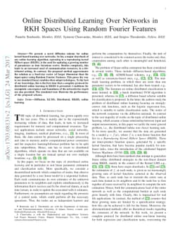 Online Distributed Learning Over Networks in RKH Spaces Using Random
  Fourier Features
