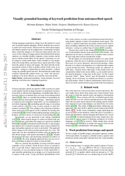 Visually grounded learning of keyword prediction from untranscribed
  speech